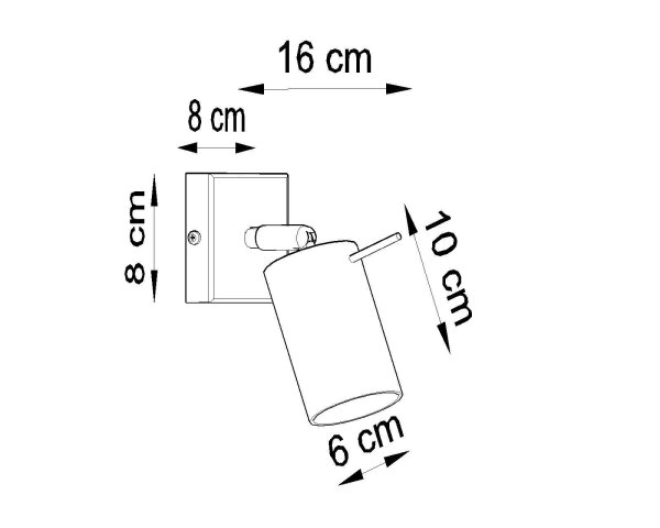 Spot lampe métal ajustable L : 8 cm chrome GU10