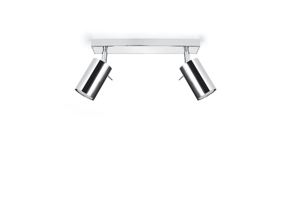 Spot de plafond 2 flammes GU10 30 cm allongé chrome