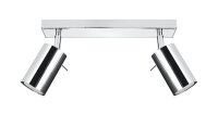 Spot de plafond 2 flammes GU10 30 cm allongé chrome