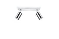 Spot de plafond 2 flammes GU10 30 cm allongé chrome