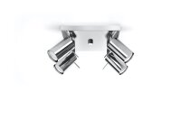 Spot de plafond métal 4 flammes chrome L : 25 cm GU10