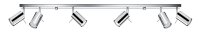 Spot de plafond 6 flammes GU10 118 cm chrome métal