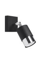 Applique murale noir chrome petit métal GU10 pour...