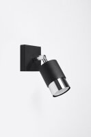 Applique murale noir chrome petit métal GU10 pour...