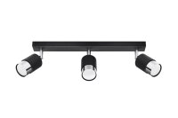 Plafonnier 3 flammes 45 cm noir chrome orientable