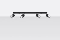 Projecteur de plafond noir chromé 81 cm de long,...