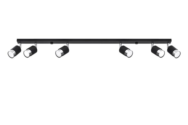 Spot de plafond noir chromé 117 cm de long orientable