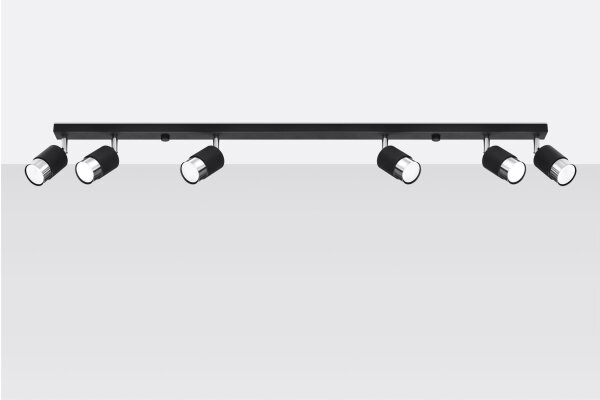 Spot de plafond noir chromé 117 cm de long orientable