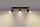 Spot de plafond métal noir or 3 flammes 45 cm de long