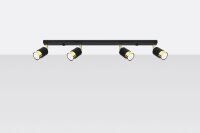 Spot projecteur 4 flammes allongé 81 cm noir or GU10