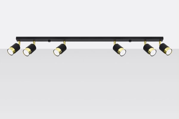 Projecteur de plafond métal noir or 117 cm de long HAMIDE