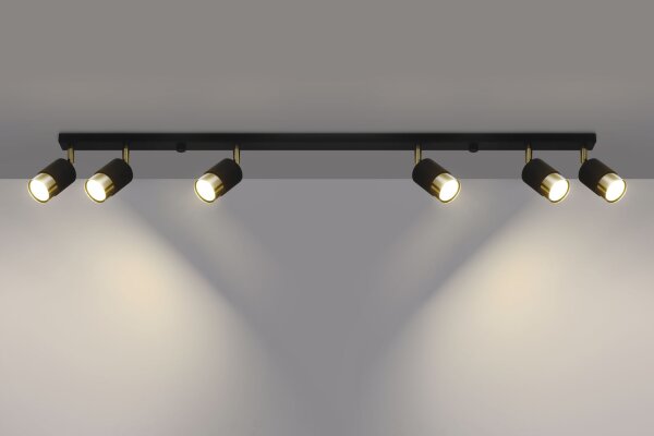 Projecteur de plafond métal noir or 117 cm de long HAMIDE