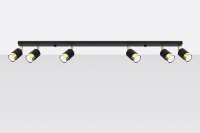 Projecteur de plafond métal noir or 117 cm de long...