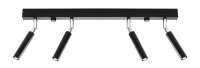 Plafonnier noir métal 4 flammes 60 cm de long