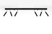 Plafonnier métal 100 cm de long 6 flammes G9 noir