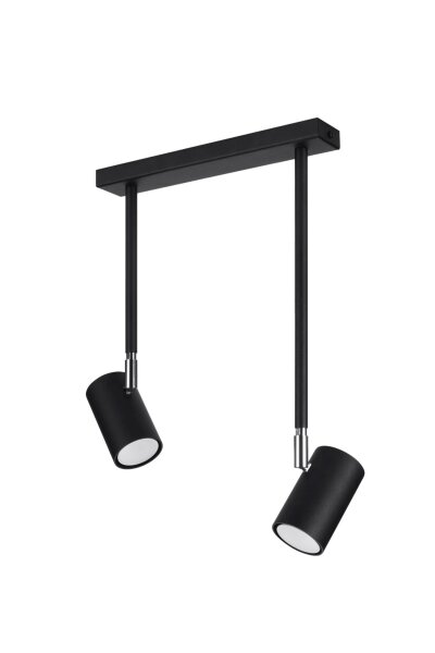 Spot métal 2 flammes orientable noir GU10