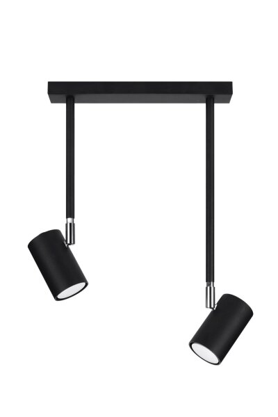 Spot métal 2 flammes orientable noir GU10