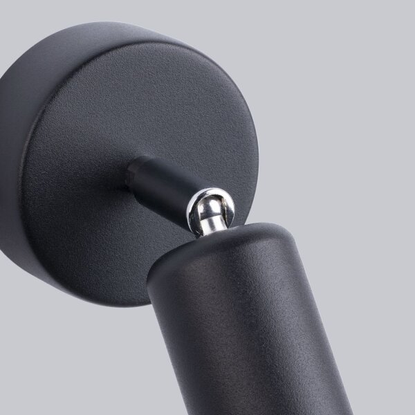 Spot Lampe murale noir rond Ø 8 cm petit pour E27