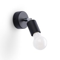 Spot Lampe murale noir rond Ø 8 cm petit pour E27