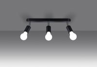 Spot de plafond noir 3 flammes orientable E27 métal