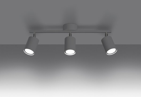 Spot de plafond GU10 3 flammes blanc métal orientable
