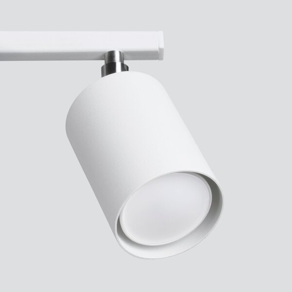 Spot de plafond GU10 3 flammes blanc métal orientable