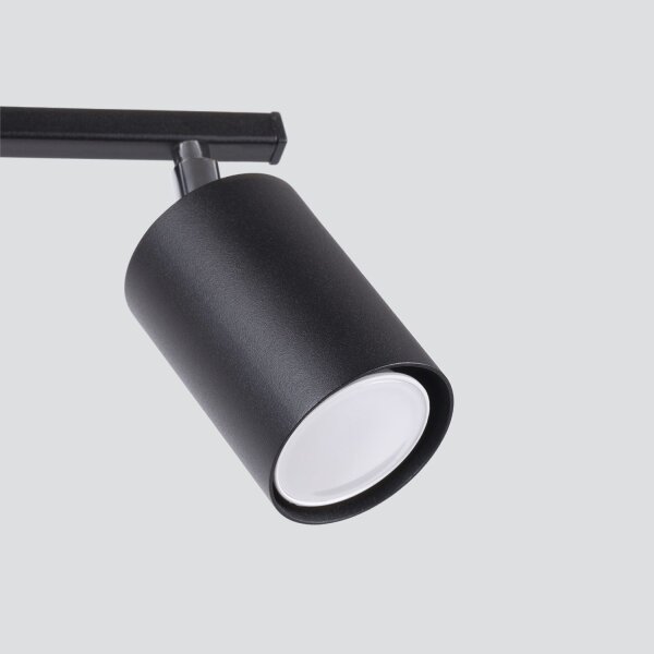 Projecteur de plafond noir métal 2 flammes petit GU10 DALIT