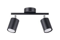 Projecteur de plafond noir métal 2 flammes petit...