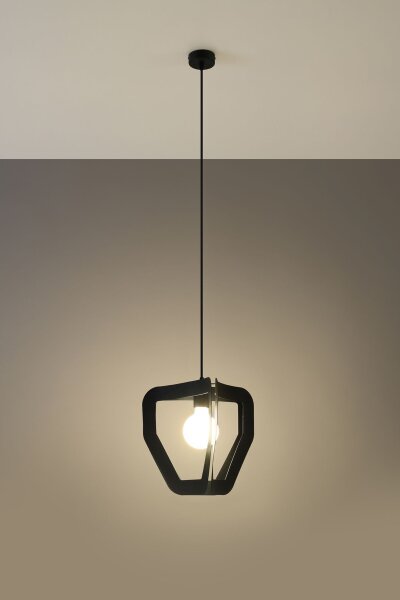 Lampe à suspendre moderne métal noir réglable E27