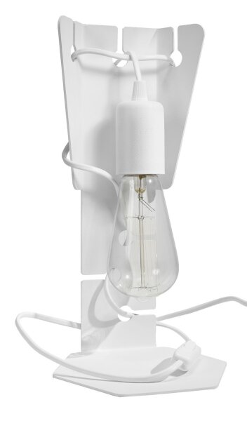 Lampe de table métal blanc 31 cm petit moderne décoratif E27