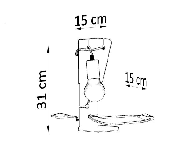 Lampe de table métal blanc 31 cm petit moderne décoratif E27