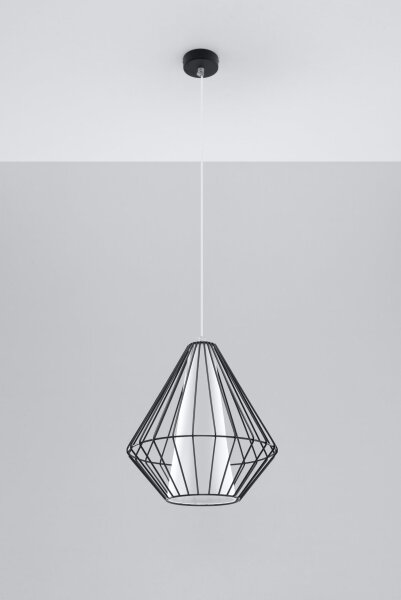 Lampe à suspendre Noir Blanc Géométrique Ø 28 cm Moderne E27
