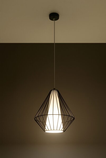 Lampe à suspendre Noir Blanc Géométrique Ø 28 cm Moderne E27