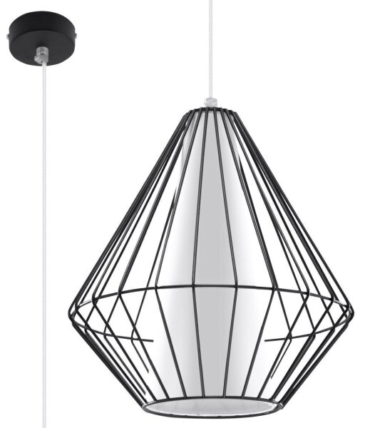 Lampe à suspendre Noir Blanc Géométrique Ø 28 cm Moderne E27