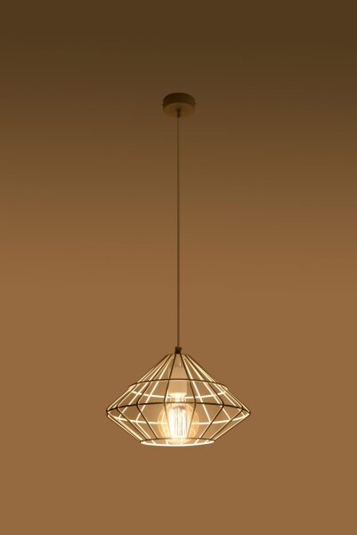Lampe à suspendre Blanc Métal Fil Rétro Géométrique E27