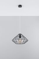 Suspension fil géométrique abat-jour cage E27