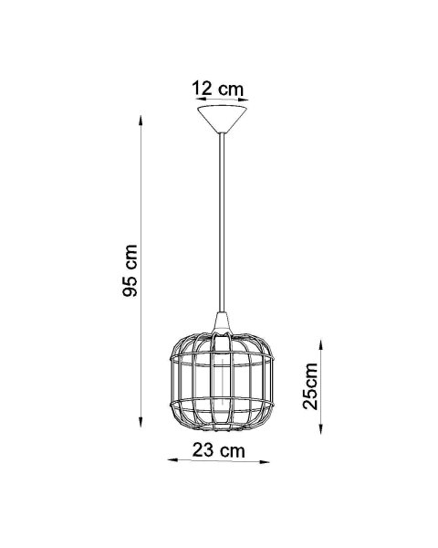 Suspension Blanc Métal Fil Ø 23 cm Rétro E27