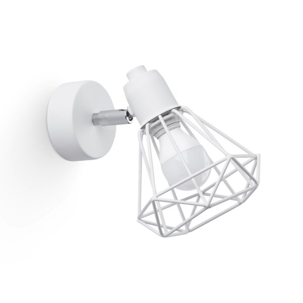 Applique murale blanche orientable filaire Abat-jour E27 Retro