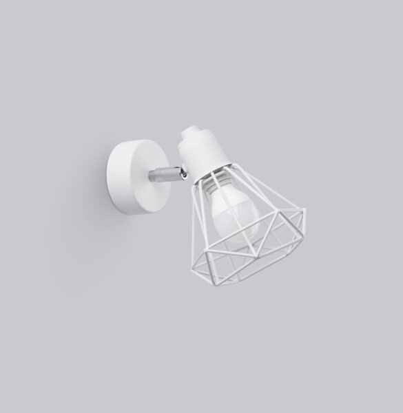 Applique murale blanche orientable filaire Abat-jour E27 Retro