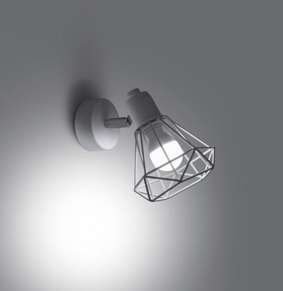 Applique murale blanche orientable filaire Abat-jour E27 Retro