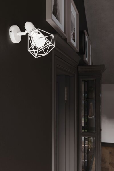 Applique murale blanche orientable filaire Abat-jour E27 Retro