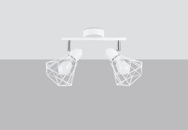 Spot de plafond blanc 31 cm de long réglable E27 métal