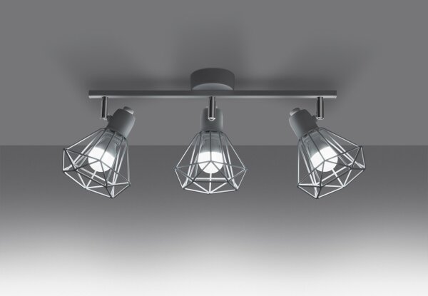 Spot de plafond 3 flammes E27 blanc 52 cm rétro orientable