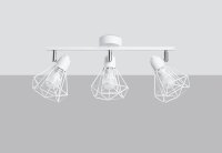 Spot de plafond 3 flammes E27 blanc 52 cm rétro...