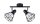 Spot de plafond 2 flammes Noir Métal Cage Abat-jour