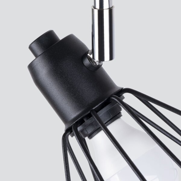 Spot de plafond noir rétro 3 flammes métal E27