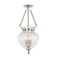 Plafonnier CANDELA 6 Nickel Ø28cm 3-flmg Lampe