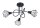 Plafonnier rétro métal noir largeur 48 cm 3 flammes