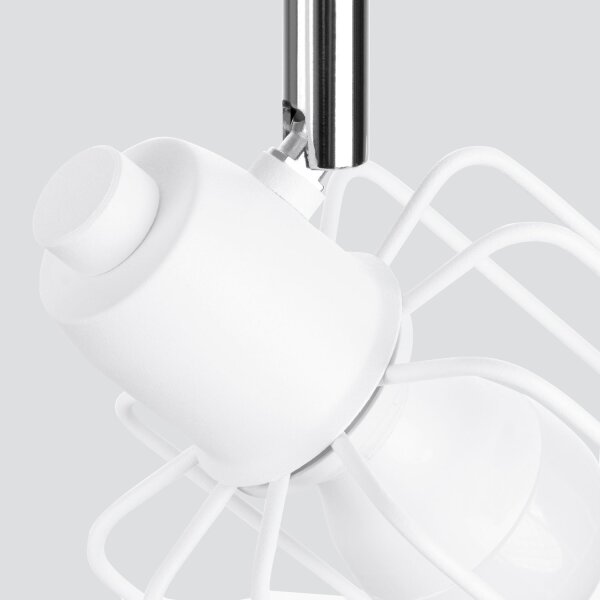 Plafonnier blanc métal 2 flammes L : 27 cm Rétro