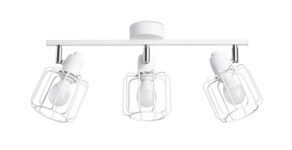 Spot de plafond blanc E14 3 flammes métal rétro TISTA
